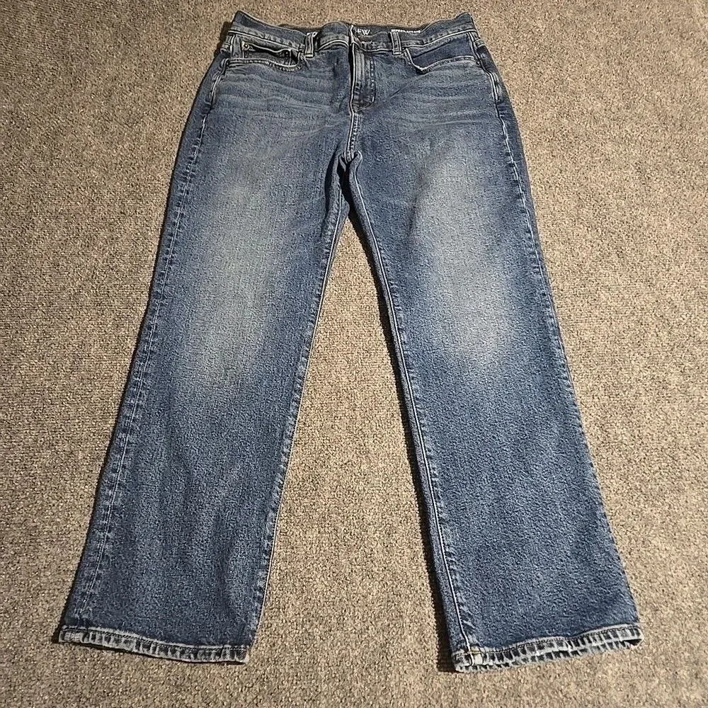 J Crew Denim Jeans Womens 29P Blue Nipped Straight High Rise Semi Stretch
